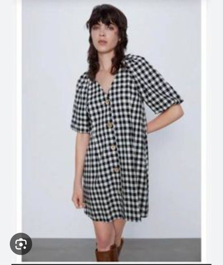 stina closet gingham puff PUFF dress 