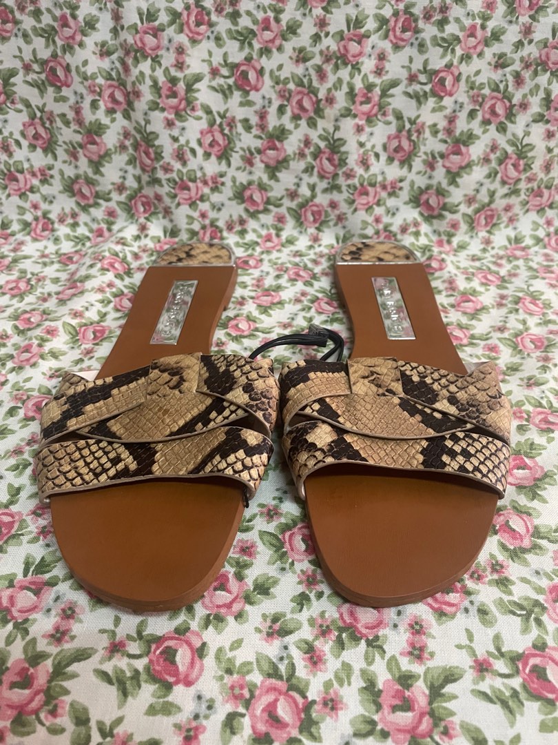 Zara snake print flat sandals
