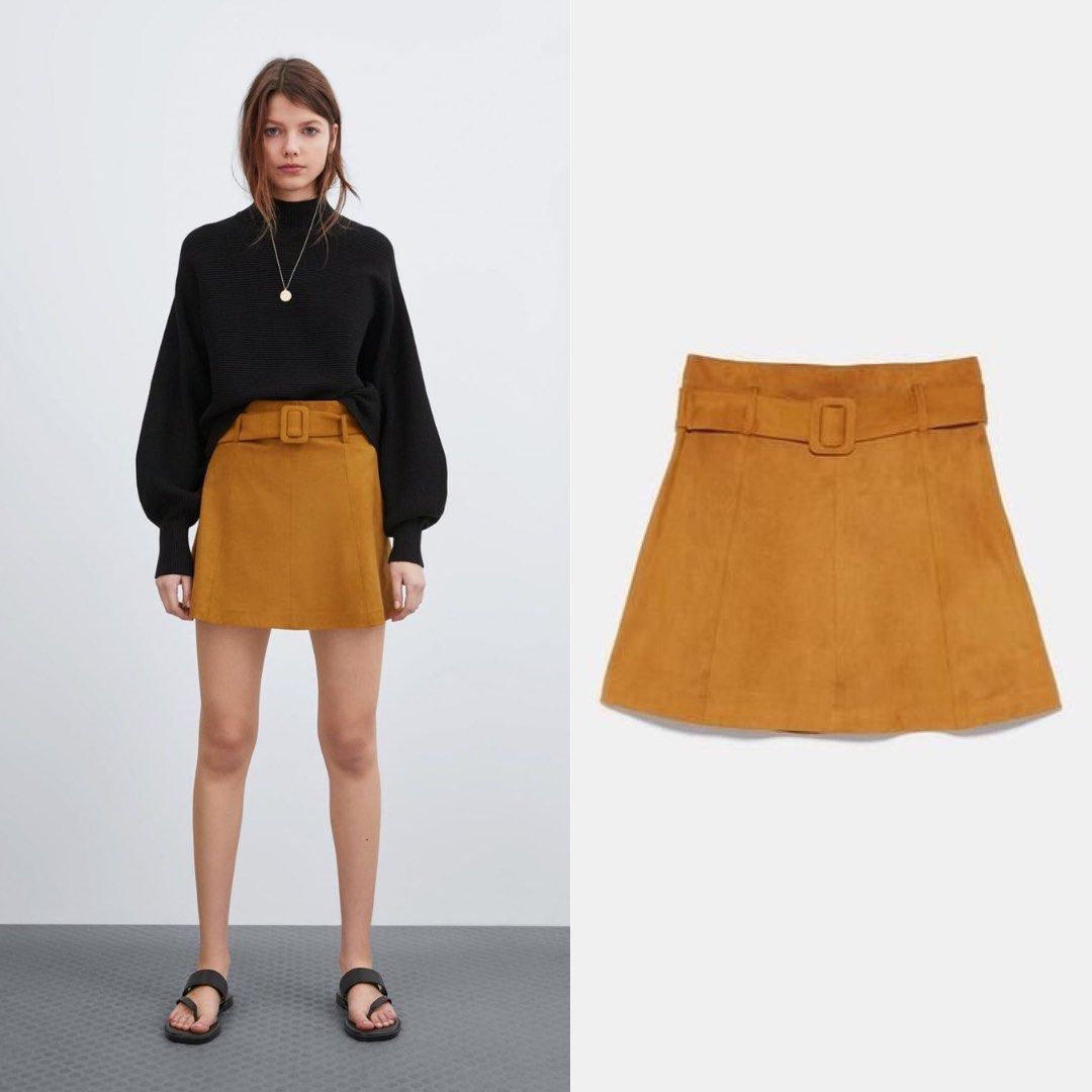 Suede mini skirt zara on sale