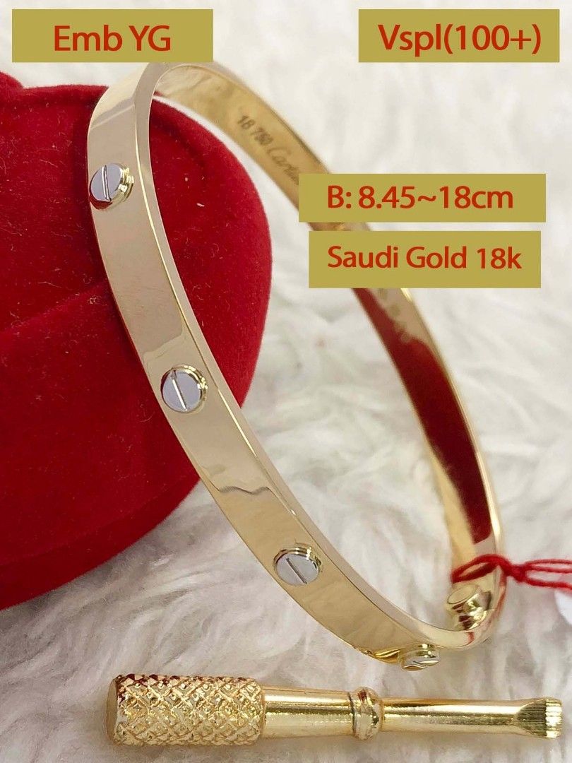 18k Saudi Gold Bangle Cart Cartier Selection Women s Fashion Jewelry Organizers Bracelets on Carousell