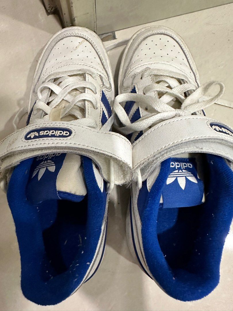 Adidas Forum Low Shoes Cloud White Royal Blue Size 7 UK