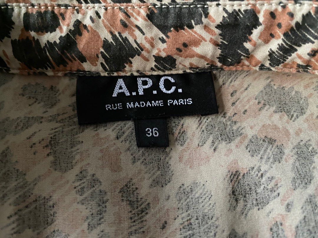 APC Leopard Print Dress (Category: Dresses) located in Mandaluyong City. Submitted by declutteringmodenow (Listing ID 1317789491, Image 2). Description: Animal print dress by APC. Classic and timeless wardrobe staple. Lots of pockets ❤️ Size FR 36 which fits a US small. Belt missing, but may use any slim belt for the belt loops..