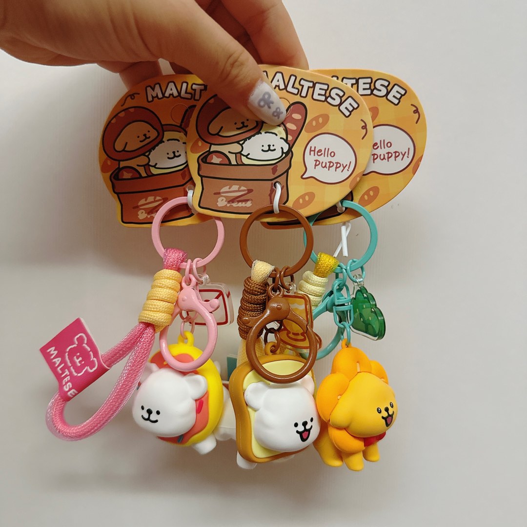 Maltese keychain on sale