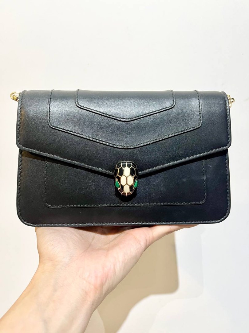 Bvlgari Serpenti woc wallet on chain black Luxury Bags Wallets on Carousell