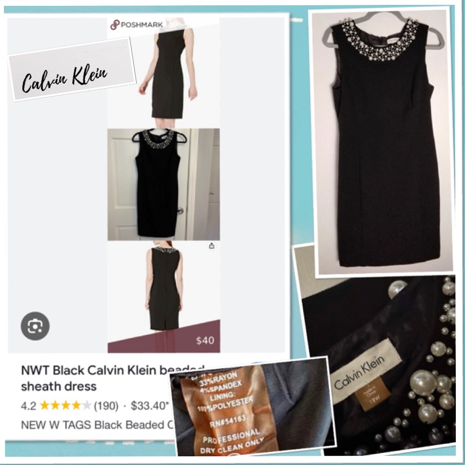 Calvin klein beaded dress top