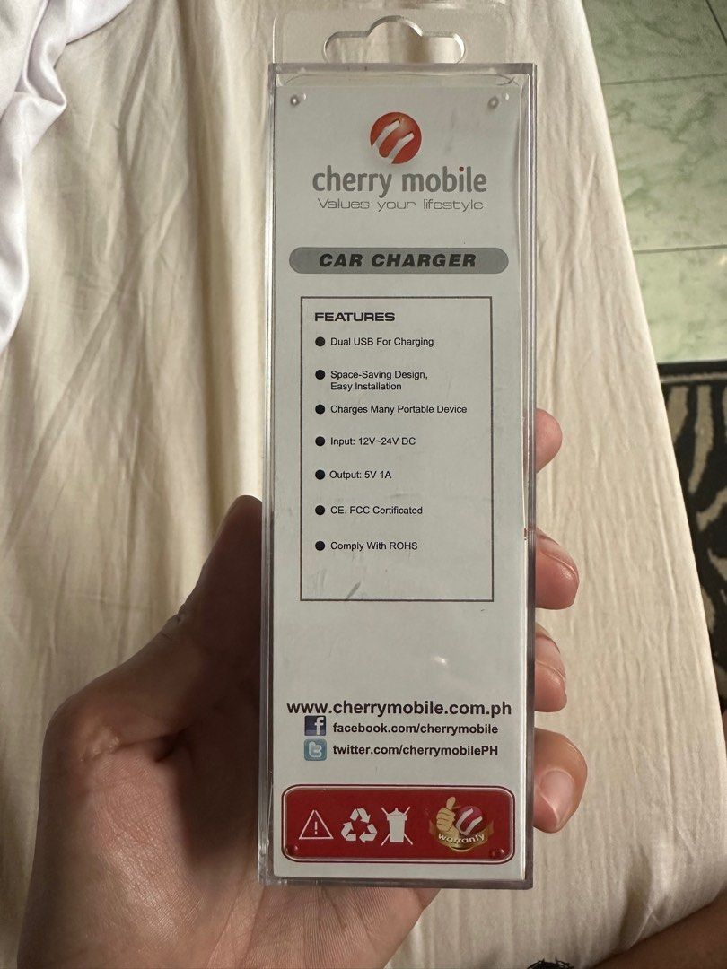 Cherry mobile car charger (Category: Audio, Video, Alarm and other Electronic Accessories) located in Binan City. Submitted by betchayboutique (Listing ID 1317734803, Image 3). Description: .