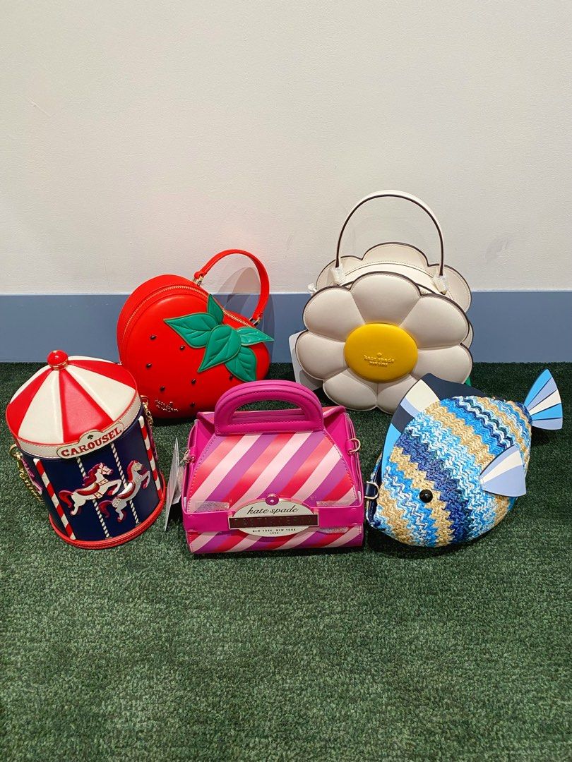 Kate Spade Carousel Bag Kate Spade 童趣旋轉木馬琺瑯皮革手提肩背包全新,