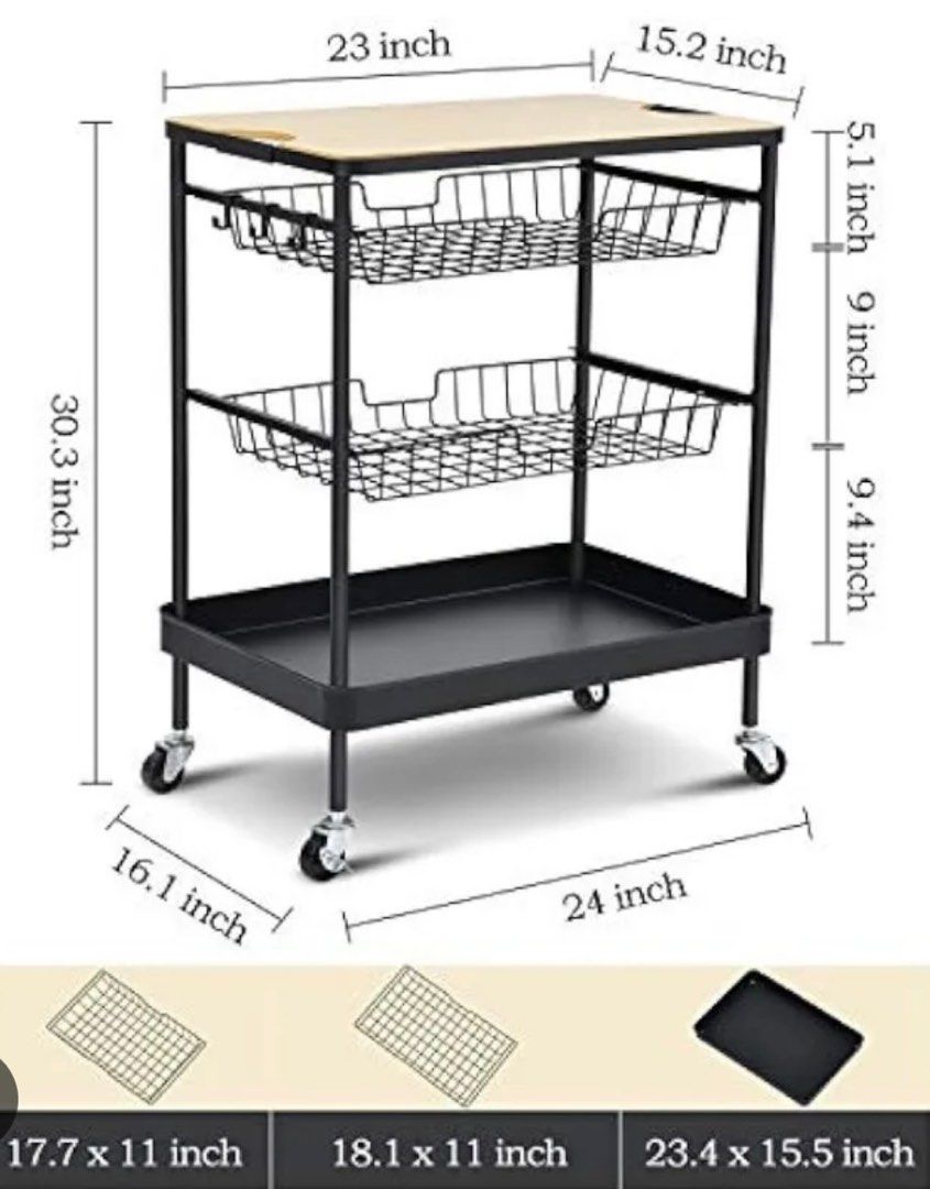Kitchen Trolley / Cart (Category: Food Organization & Storage) located in Manila. Submitted by joicewithani (Listing ID 1317794399, Image 2). Description: RFS decluttering, change of furniture Shipping at buyer’s cost. Can be disassembled before shipping or shipped as is..