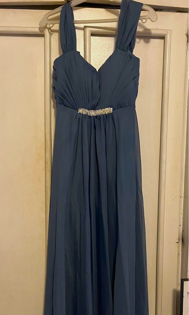 Large Blue Green Gown Women s Fashion Dresses Sets Evening dresses gowns on Carousell