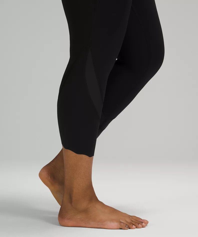 Lululemon Wunder Under Scalloped Hem High Rise Crop 23 Black Women s Fashion Activewear on Carousell