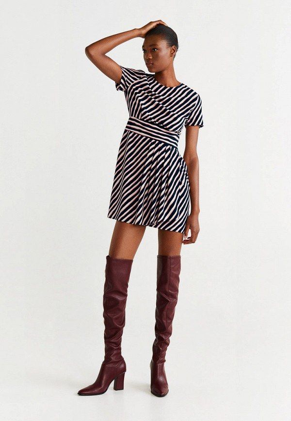 Mango black and white striped dress shop