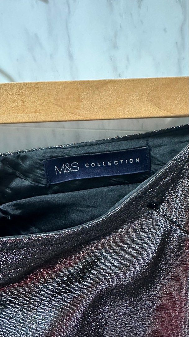 M&s silver leather skirt hot sale