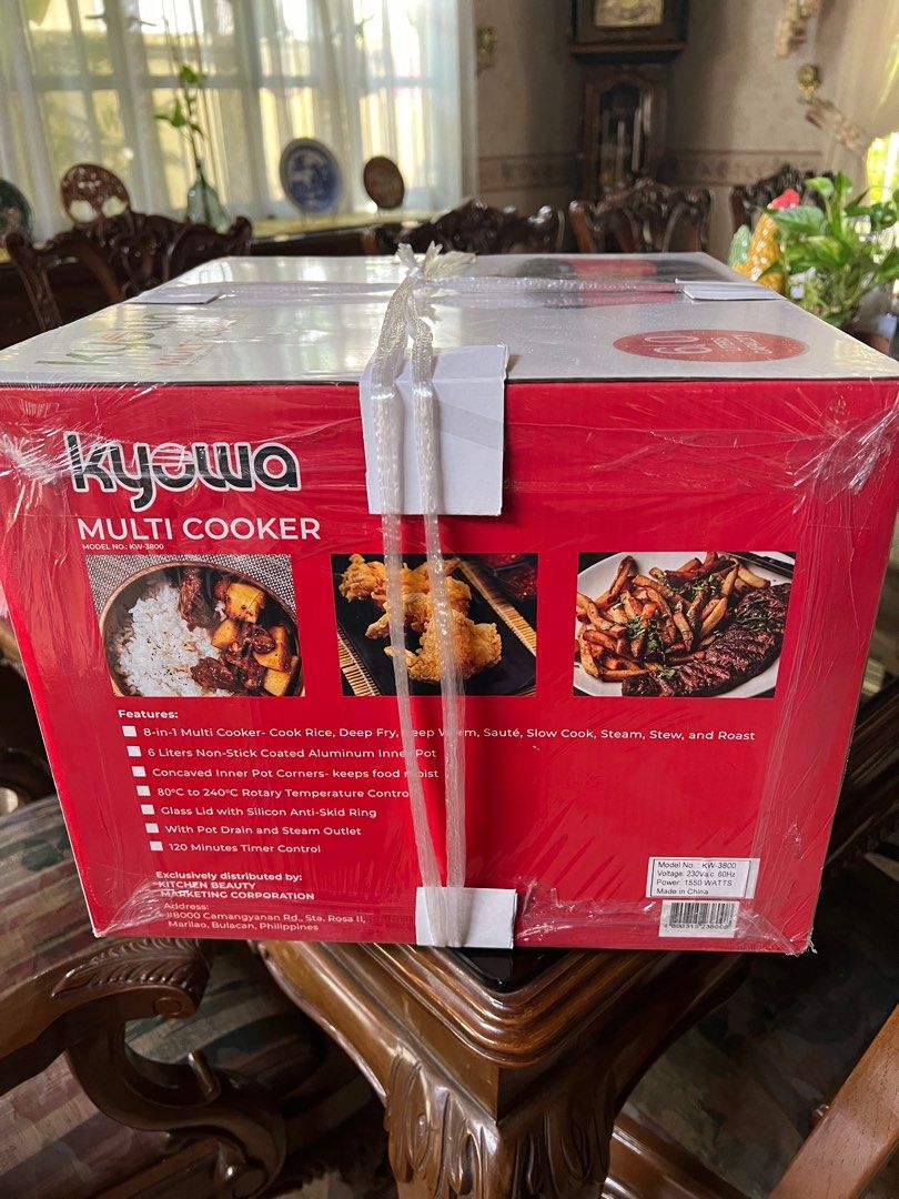 Multi Cooker 8 in 1 Capacity 6 Liters (Category: Cookers) located in Quezon City. Submitted by FullAndUnloading (Listing ID 1317780951, Image 3). Description: Kyowa Multi Cooker 8 in 1 Capacity 6 Liters Brand New.