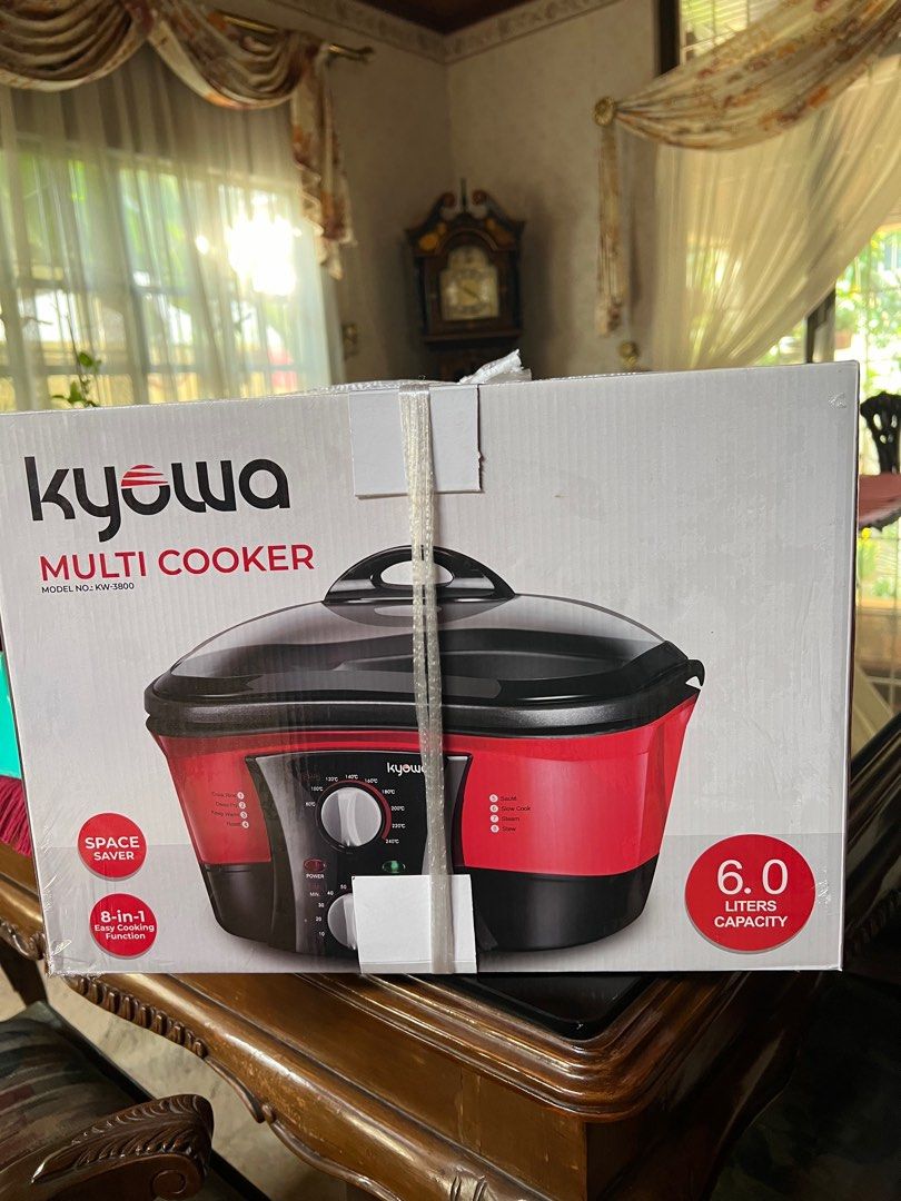 Multi Cooker 8 in 1 Capacity 6 Liters (Category: Cookers) located in Quezon City. Submitted by FullAndUnloading (Listing ID 1317780951, Image 1). Description: Kyowa Multi Cooker 8 in 1 Capacity 6 Liters Brand New.