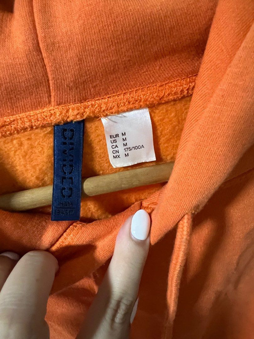 Orange H M Hoodie Women s Fashion Coats Jackets and Outerwear on Carousell