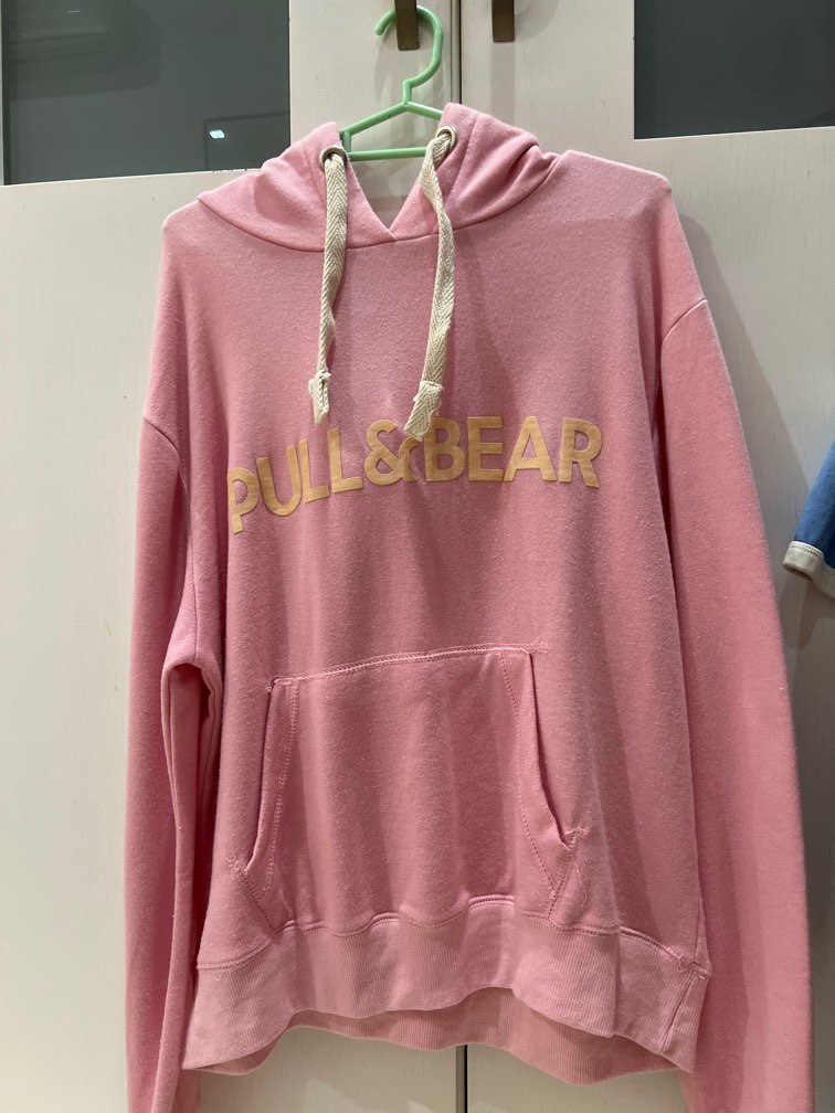 Pull Bear Pink Hoodie Men s Fashion Tops Sets Hoodies on Carousell