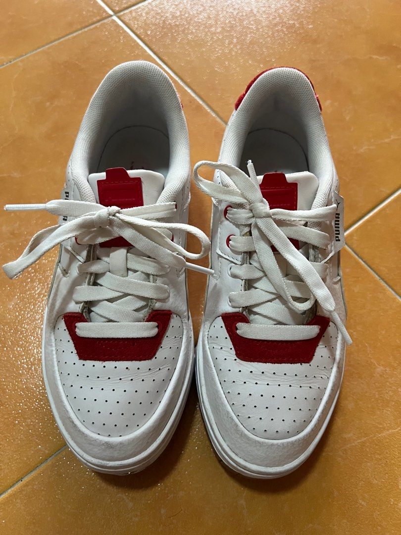 PUMA CALI DREAM WHITE RED WITH GUM SOLE Women s Fashion Footwear Sneakers on Carousell