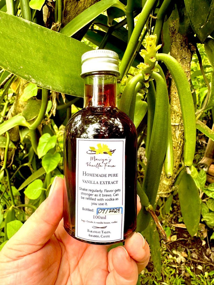 Pure Vanilla Extract (Category: Spice & Seasoning) located in Pasig City. Submitted by dindin25 (Listing ID 1317715793, Image 1). Description: Introducing our very own homemade pure vanilla extract! 🌱 Home grown from Amadeo, Cavite. This product is a labor of love as we made sure to be meticulous every step of the way, from cultivating our Grade A vanilla pods to bottling each extract with only the best beans—all to ensure the richest, sweetest 