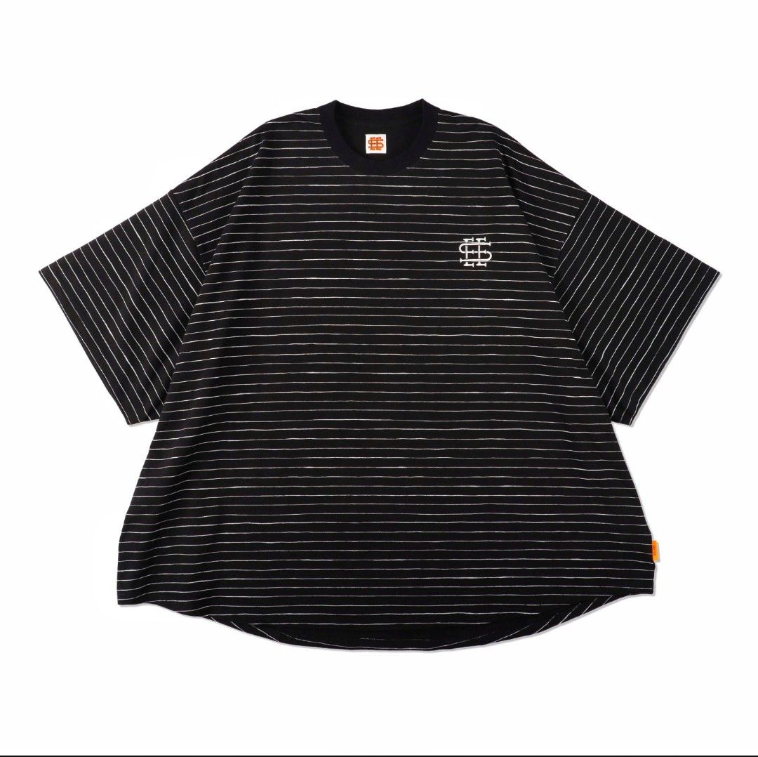 【コンビニ受取対応商品】 SEE SEE SUPER BIG ROUND GRITTER BOARDER TEE, 男裝, 上身及 トップス