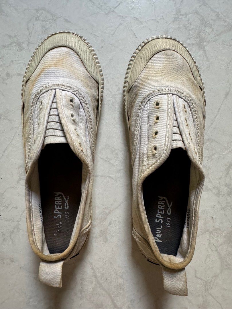Sperry Women s Sayel Clew Canvas Sneakers in White Women s Fashion Footwear Sneakers on Carousell