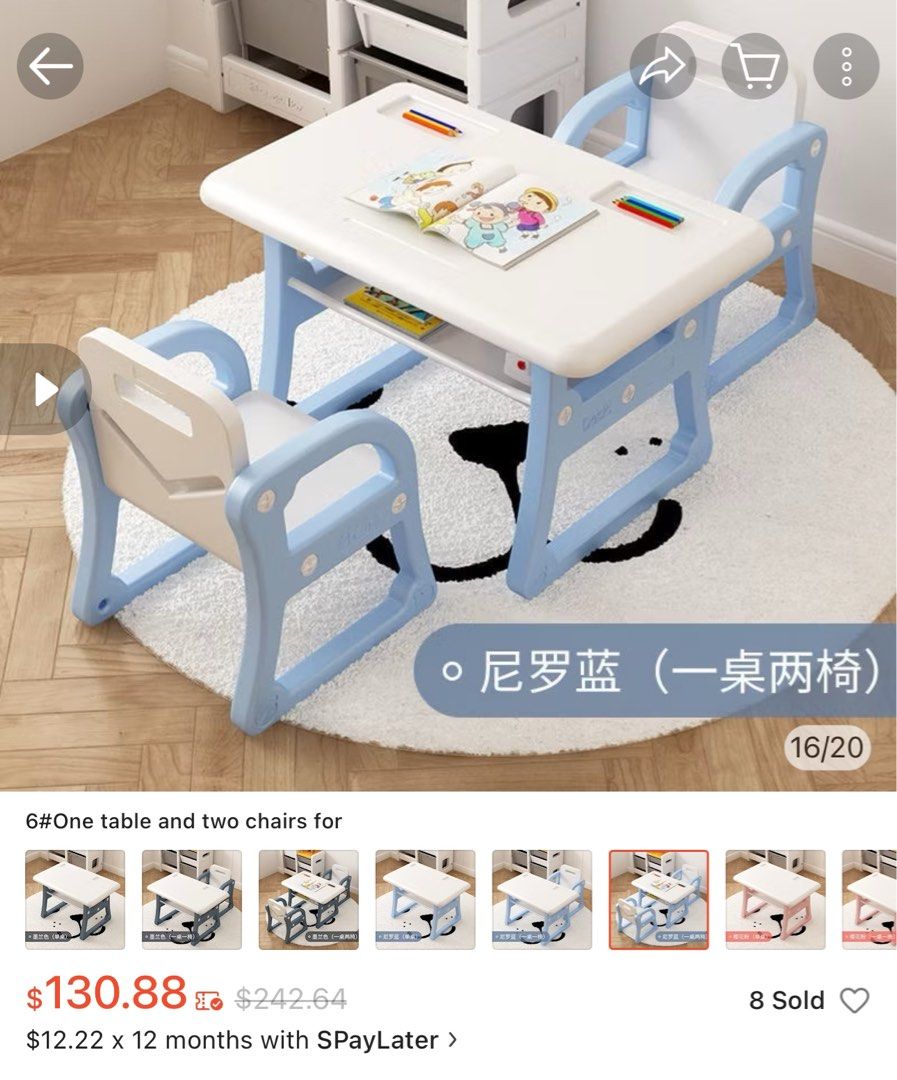 Study Table (Category: Kids' Tables & Chairs) located in Singapore. Submitted by namss (Listing ID 1317856769, Image 3). Description: Very good quality study table for kids (age 3-7 years) original price $130. It can easily be assembled and dissembled. Very compact and light in weight. .