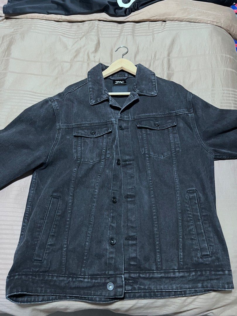 Tupac Denim Jacket, Men's Fashion, Tops Sets, Vests on Carousell
