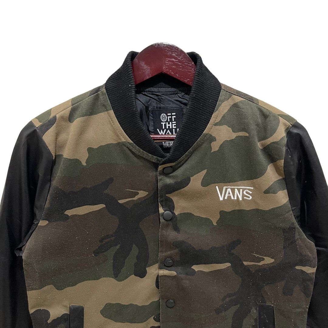 Vans off the Wall Snap Button Camouflage Varsity Jacket