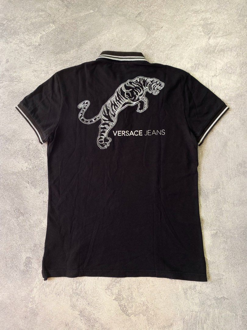 Versace Jeans tiger backhit poloshirt authentic original Fesyen Pria Pakaian Atasan di Carousell