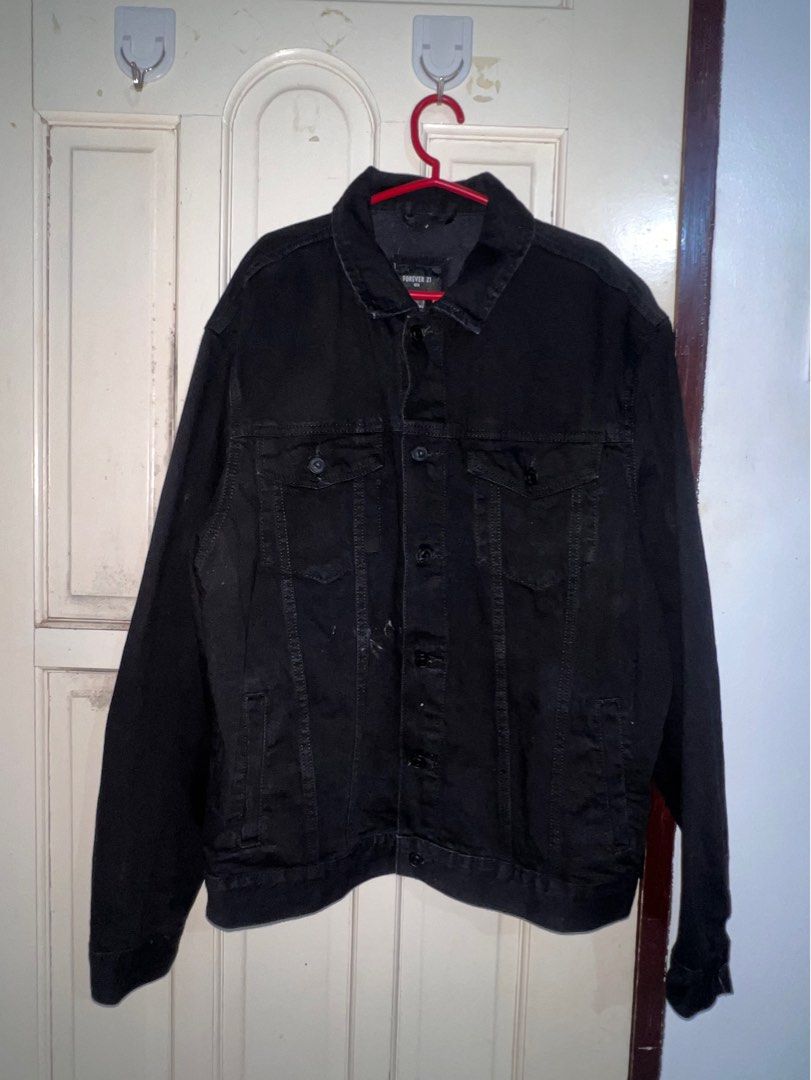 Vintage black denim jacket mens on sale
