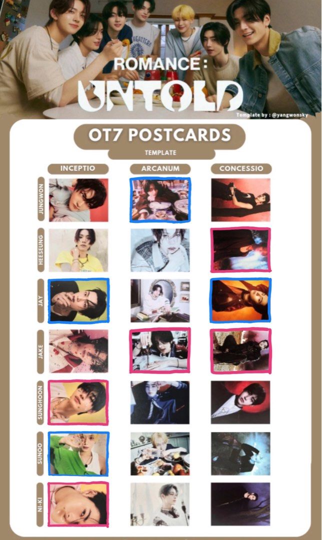 WTT/WTS] Enhypen Romance: Untold PC Photocard & Postcard, Toys