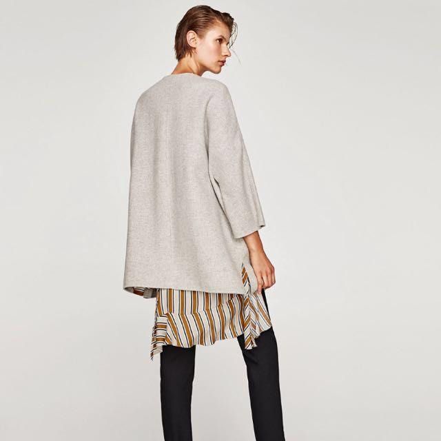 Zara Woman Wool Blend Collarless Coat Women s Fashion Coats Jackets and Outerwear on Carousell