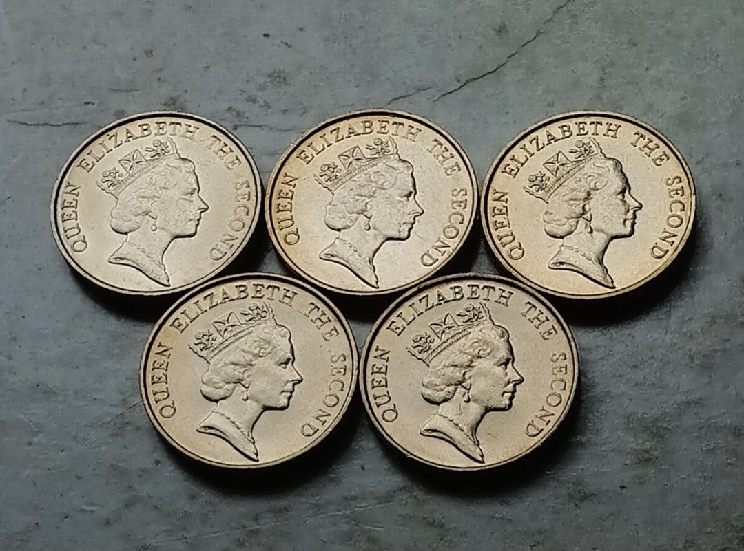 香港1987年5元共5枚，幾乎全新, 興趣及遊戲, 收藏品及紀念品, 錢幣- Carousell