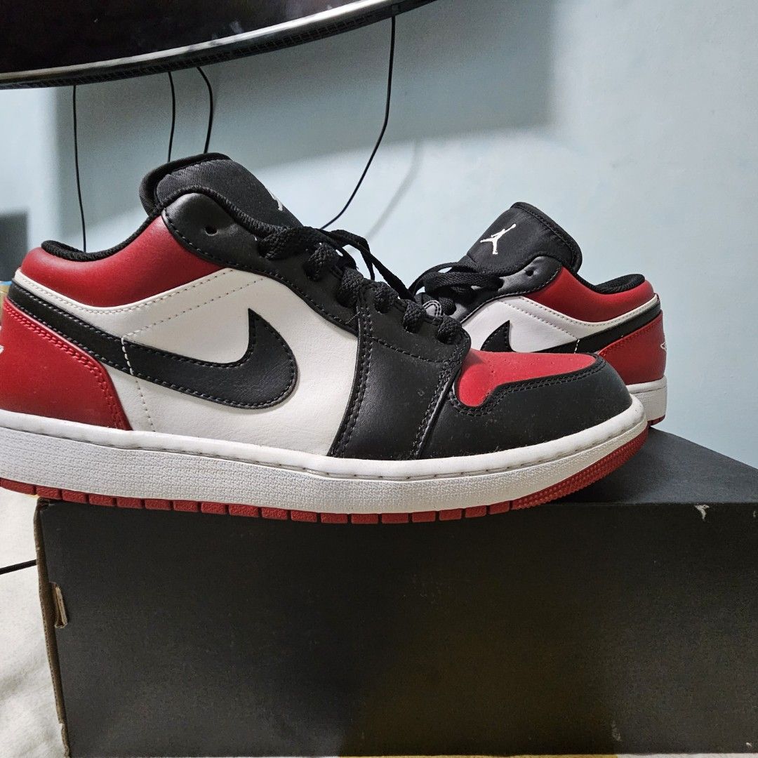 Jordan 1 bred toe white laces shop