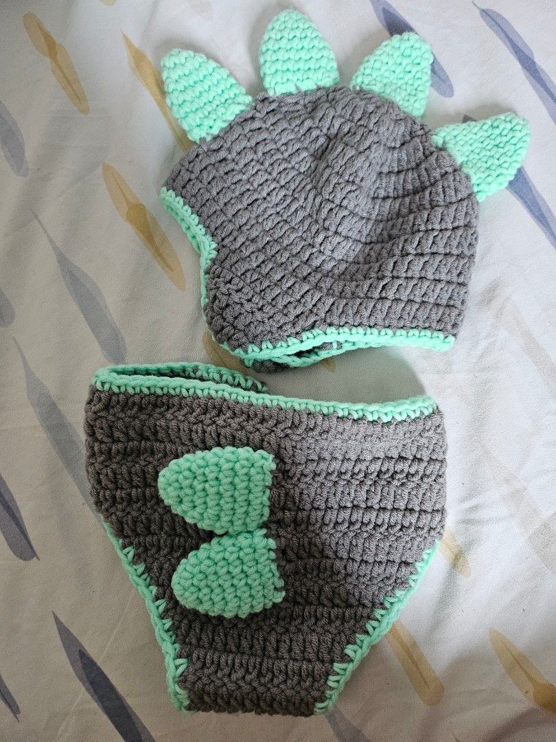 Baby Dino Hat and Pants Crochet Costume, Babies Kids, Babies - Main Image