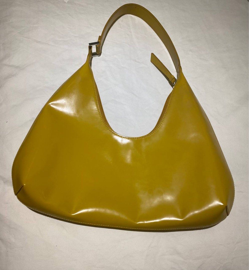 BY FAR Amber Patent Leather Shoulder Bag YELLOW