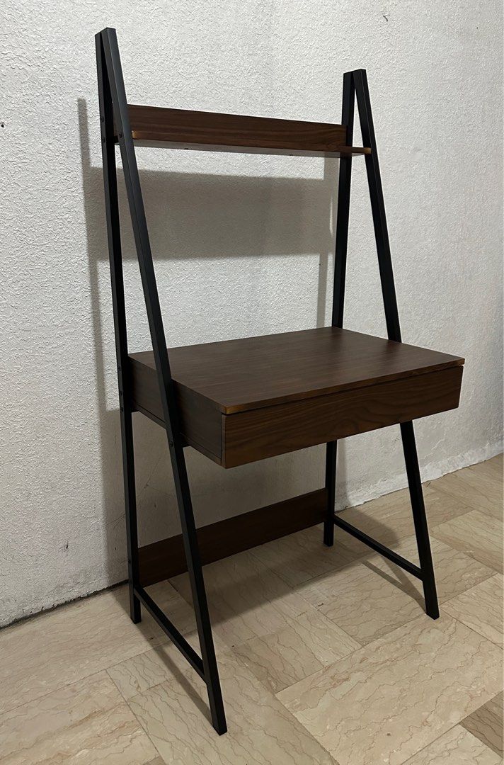 Computer Table (Category: Other Home Furniture) located in Quezon City. Submitted by marc10tiong (Listing ID 1321012707, Image 3). Description: USED Mandaue Foam Samar Desk - Dark Walnut ₱3,000 Meausrements W74 x D48 x H146.5 cm Desktop height: 76 cm Location: Novaliches, Quezon City.