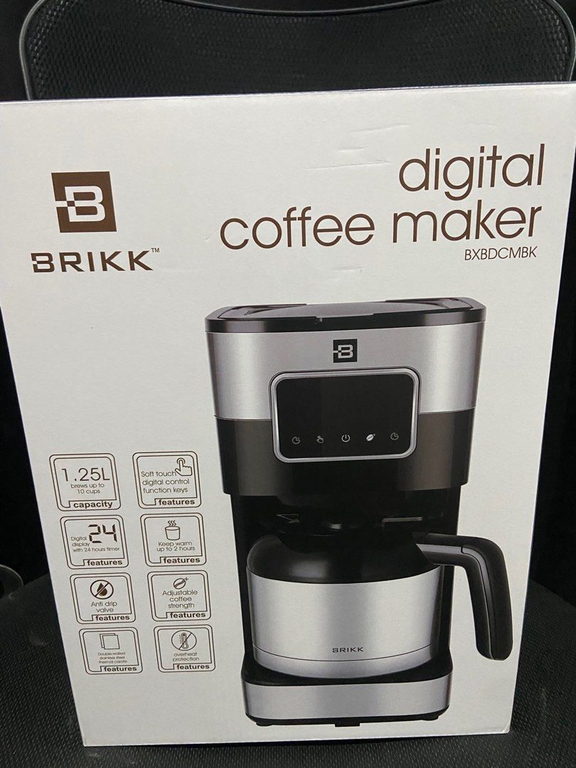 Digital Coffee Maker (Category: Coffee Machines & Makers) located in Pasig City. Submitted by declutterph_22 (Listing ID 1321097382, Image 1). Description: 1.25 L capacity Features - soft touch digital control - Digital Display - Adjustable coffee strength - Double-walled stainless steel thermal carafe - Overheat Protection.