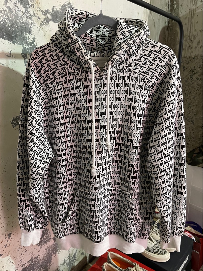 Fog all over print hoodie new arrivals