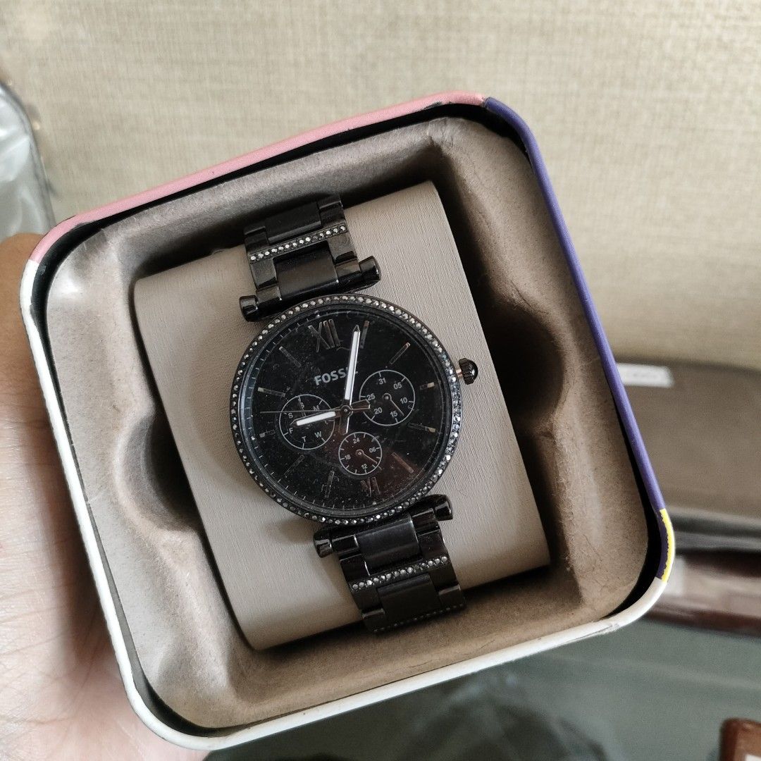 FOSSIL ES4543 Carlie Multifunction Stainless Steel Watch Black