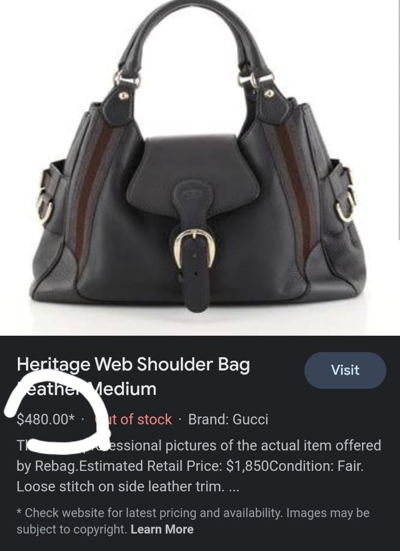 Gucci heritage bag deals