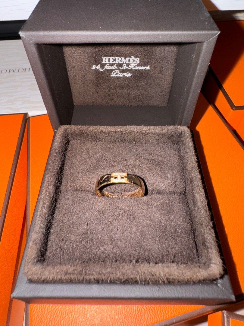 98🆕Hermes Ring - Ever Herakles wedding band 玫瑰金51號