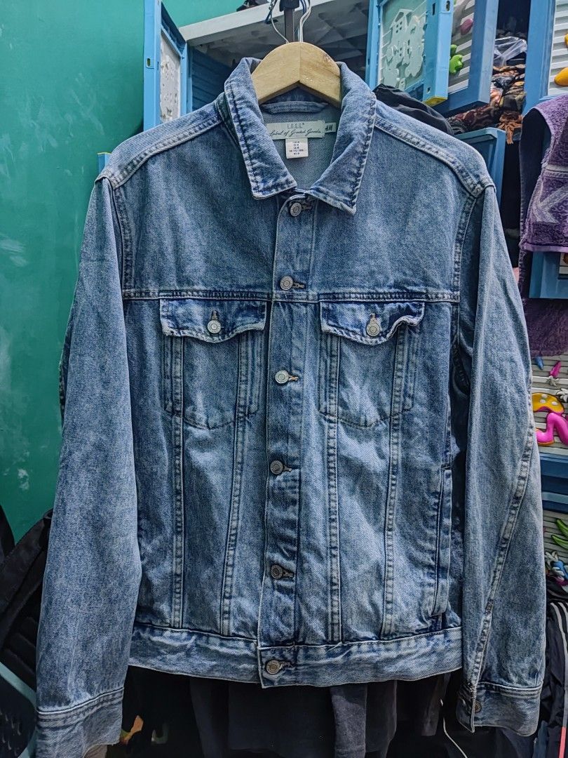 H M Jeans Jaket Fesyen Pria Pakaian Baju Luaran di Carousell