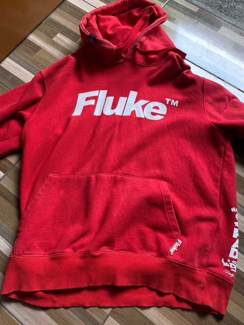 Hoodie fluke original, Fesyen Pria, Pakaian , Atasan di Carousell