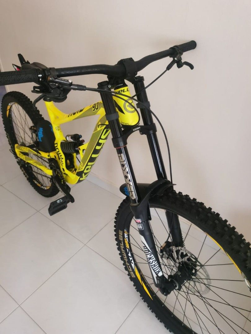 Imported Rare Original KELLYS Noid 90 Downhill Bike Trail Mountain Bicycle Yellow Sports Equipment Bicycles Parts Bicycles on Carousell