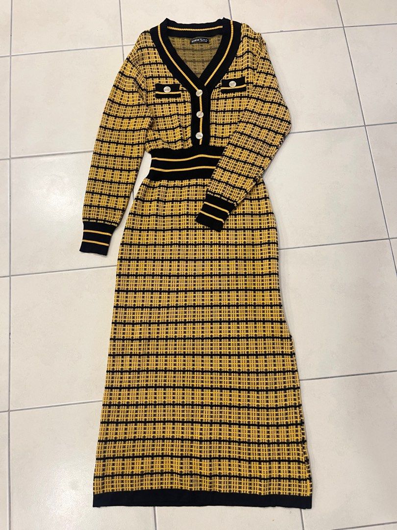 Dyana frill knitted dress best sale