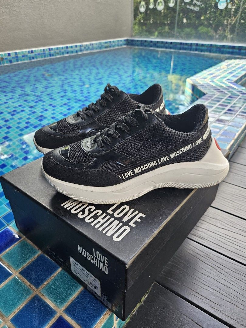 LOVE MOSCHINO グリッター青 スニーカー 36 Love Moschino Heart Love Sneakers Donna Azzurro | Low-Top