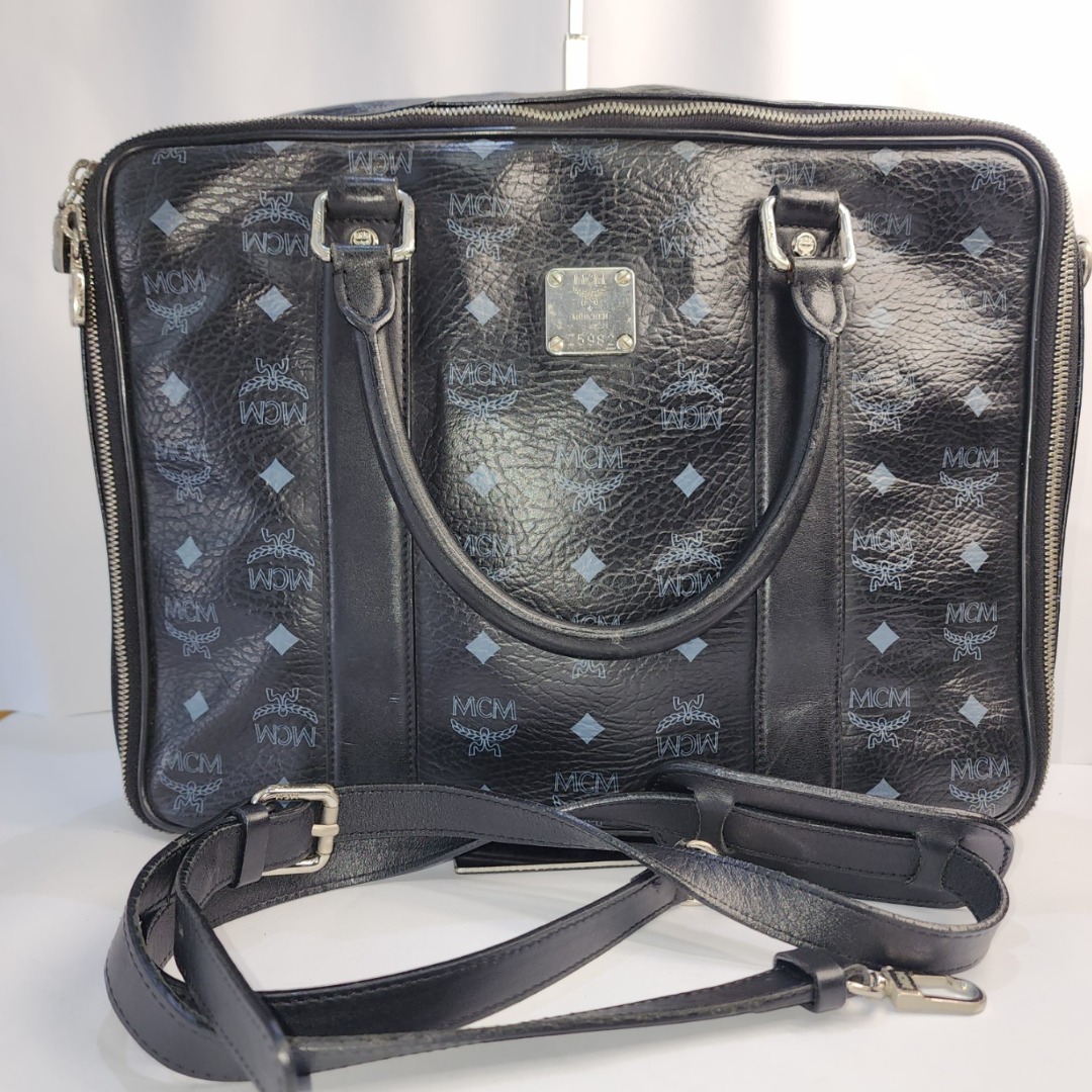 Authentic MCM Visetos Document Bag Black