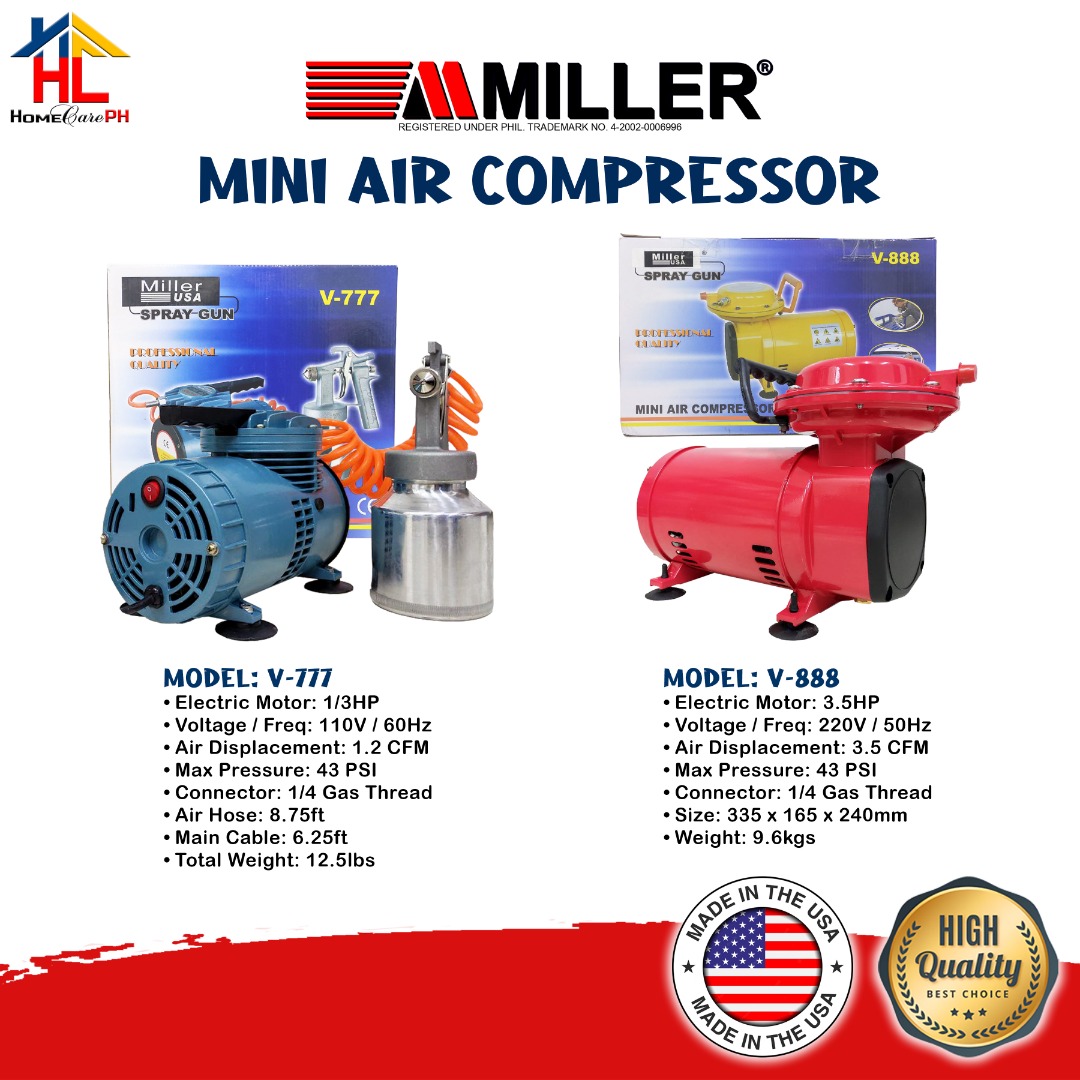 Miller Mini Air Compressor, Commercial & Industrial, Industrial ...