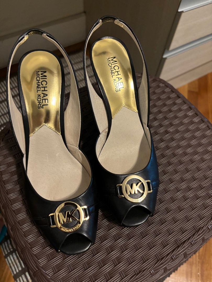 MK black heels wedge Women s Fashion Footwear Wedges on Carousell