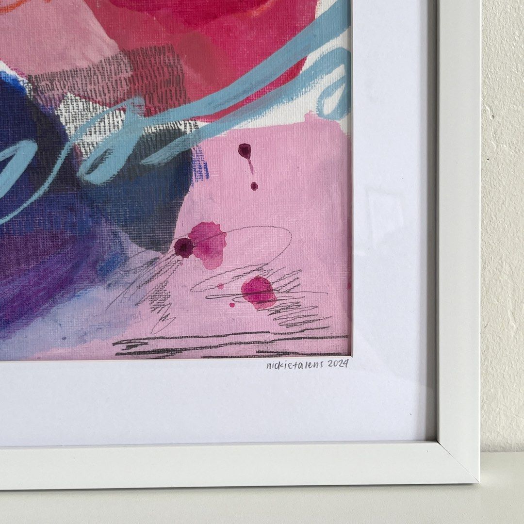 Original Abstract Artwork no. 3 (Category: Art & Prints) located in Roxas, Mindoro Oriental. Submitted by askingnoelle (Listing ID 1321070574, Image 2). Description: title: ‘your silence is hell’ no. 3 Mixed media on canvas 8” x 8” 27cm x 27cm actual frame size 2024 price inclusive of SF current location Las Piñas.